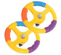 FONDOTIN Juego de Dirección para Niños 2 Piezas Multicolor Plástico Resistente Simulador de Conducción Agarre Antideslizante para Coche Balancín y Desarrollo Sensorial