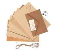 FONDOTIN Juego de Papelería Vintage 72 Piezas Papeles A5 y Sobres Kraft Retro para Cartas con 6 Diseños Variados Adecuado para Invitaciones y Correspondencia Personal