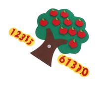 FONDOTIN Juguete Educativo Árbol de Manzanas de Fieltro No Didáctico para Edad Preescolar Aprendizaje de Números y Aritmética Material Resistente y Seguro para Escolar y Doméstico