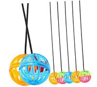 FONDOTIN Juguetes Colgantes con Campana, Bolas De Cristal Multicolor, 7 Piezas, Accesorio De Entretenimiento para Reptiles y Dragones Barbudos Pequeño Tamaño