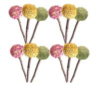 FONDOTIN Juguetes Masticables para Mascotas Pequeñas 12 Unidades de Palitos de para Conejos Cobayas y Hámsteres Forma de Flores Rosa Caléndula y Pasto para Salud Dental y