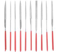 FONDOTIN Limas de Diamante Mini 10 Piezas 3x140 Mm para Joyería Metal Vidrio Madera Piedra, Herramientas Manuales de Precisión para Bricolaje y Artesanía Fina