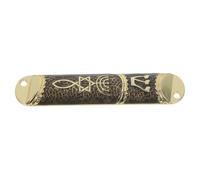FONDOTIN Mezuzah Metálica Religiosa con Pergamino Decoración Artística para Puertas De Hogar Diseño Sencillo De Dos Ornamento Judío y Católico Significativo Color Dorado y Negro