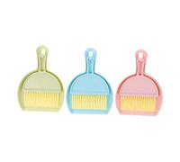 FONDOTIN Mini Escoba y Recogedor De Polvo Ergonómico, Kit De Limpieza 6 Piezas De Plástico Colores Verde, Rosa y Azul, para Jaulas y Cuidado De Pequeños Animales Domésticos