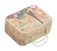 FONDOTIN Mini Maletín Retro Metálico para Almacenamiento de Pestañas y Joyas Caja y Ligera con Diseño Vintage para Organización y Decoración Tocador