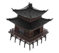 FONDOTIN Miniature Pavilion Figurine For Aquarium Decoration Asian Zen Style Garden Pagoda Statue Compact Micro Landscape Ornament For Home and Office