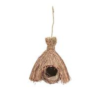 FONDOTIN Nido Colgante para Pájaros Exterior Mano Refugio Artificial De Paja para Periquitos y Aves Pequeñas Decoración Práctica para Jardín y Balcón