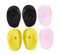 FONDOTIN Orejeras Para Teñir El Cabello 3 Pares Unisex De Oído Reutilizables Colores Negro, Amarillo y Violeta Para Cuidado En Casa, Hoteles y Peluquerías