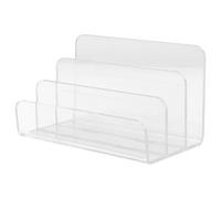 FONDOTIN Organizador de Archivos de Escritorio Transparente Acrílico Soporte Vertical para Cartas y Sobres Expositor de Correo 3 Compartimentos para Oficina y Escuela