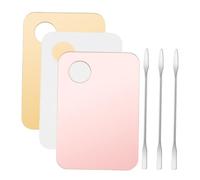 FONDOTIN Paletas De Maquillaje Profesional 3 Juegos 6 Piezas Transparente Rosa Dorado Con Espátulas Para Mezclar Pigmentos y Base Maquillaje Para Mujeres