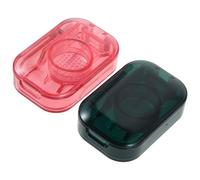 FONDOTIN Pastillero Portátil para Mascotas Pequeñas 2 Piezas, Cortador y Triturador de Pastillas Preciso, Organizador de Medicamentos Seguro y Compacto para Viaje, Color Rosa y