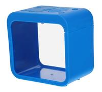 FONDOTIN pecera de Escritorio en Miniatura Peces Ultravioleta acuarios pecera de Arranque led Lights lamparas led pequeño Acuario con lámpara Mini pecera de incubación el plastico Blue
