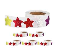 FONDOTIN Pegatinas de Estrellas Autoadhesivas 3000 Unidades en 6 Rollos Pegatinas Metalizadas Brillantes para Recompensas Escolares Etiquetas para Tabla de Comportamiento y Decoración