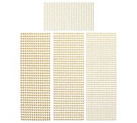 FONDOTIN Pegatinas de Perlas Autoadhesivas Cara 4 Piezas Doradas 3Mm 4Mm 5Mm y 6Mm 2800 Unidades para Maquillaje Facial Decoración de Cejas y Manualidades