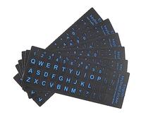 FONDOTIN Pegatinas para Teclado de Ordenador Inglés Negro de PVC, 6 Piezas Reemplazables, Diseño Simple y Elegante, Protección No Completa para Uso en Computadora Portátil
