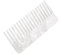 FONDOTIN Peine Antiestático de Acetato Ancho 1 Unidad Tamaño Portátil para Cabello Rizado Grueso y Largo Masaje Suave Cuero Cabelludo Cuidado Diario Salón Peluquería Color Blanco Perla