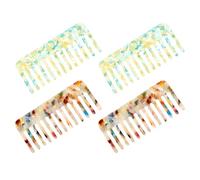 FONDOTIN Peine de Dientes Anchos de Acetato Francés Antiestático 4 Piezas 2 Multicolor 25 MM 2 Verde Claro 25 MM para Desenredar Cabello Grueso Rizado y Cuidado Profesional en Casa