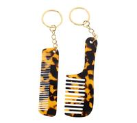 FONDOTIN Peines Pequeños para Bolso de Mujer 2 Unidades Tamaño Mini Peine Portátil con Estampado de Leopardo para Cabello Rizado y Largo Accesorio de Viaje Multifuncional de Acetato