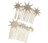 FONDOTIN Peinetas Laterales de Metal Gemas de Imitación, Ligeras y Clásicas, Accesorios Cabello de Novia y Boda, Pack de 2 Piezas para Mujeres y Niñas