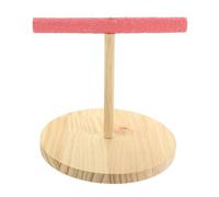FONDOTIN Percha De Madera Natural para Periquitos y Aves Soporte De Interactivo y Estación De Descanso Diseño Elegante y Resistente para Jaulas De y Aves Exóticas