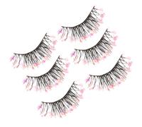 FONDOTIN Pestañas Postizas Purpurina Nocturna 3 Pares de Extensiones de Pestañas Cortas y Finas para Espectáculos Maquillaje de Fiesta y Uso en Escenario Material Ligero y Fácil