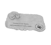 FONDOTIN Piedra Conmemorativa para Gatos y Perros De Resina, Lápida para Mascotas Duradera, Tamaño Pequeño, Color Piedra, Adorno para Jardín y Uso Exteriores, para Dueños De Mascotas Duelo