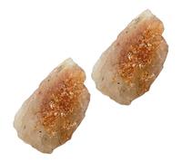 FONDOTIN Piedras de Meditación y Energía Natural 2 Piezas de Sol Original en Bruto 1-2 Cm Color Naranja Dorado para Yoga, Feng Shui y Decoración Curativa en Hogar