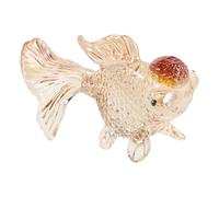 FONDOTIN Pisapapeles de Carpa de Cristal Color Champán 93x24,5x48,5 Mm, Estatua Decorativa para Centro de Mesa, Figura Coleccionable Reflejo de Luz, Símbolo de Buena Suerte y Abundancia