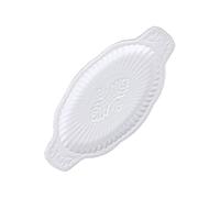 FONDOTIN Plato de Cerámica para Pescado de Hueso de Porcelana Blanca Estilo Rococó Mediano Doble Asa Adecuado para Restaurante y Servir en Casa