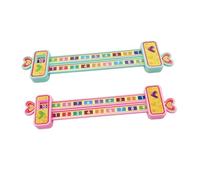 FONDOTIN Regla de Cálculo de 3 Piezas hasta 10, Juguete Educativo de Matemáticas en Plástico Flexible, Color Rosa, Material Resistente para Aprendizaje Escolar y Uso Doméstico