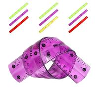 FONDOTIN Regla Flexible de PVC Irrompible Transparente 10 Unidades Multicolor Doble Escala CM/Pulgadas Suave y Resistente para Estudiantes Escuela Dibujo y Manualidades