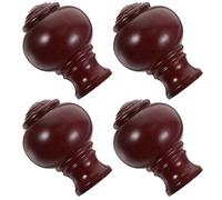 FONDOTIN Remates para Barra de Cortina de Plástico Resistente Extremos Decorativos para Barra Romana Color Madera 4 Piezas para Decoración y Uso Hogar Oficina y Hotel