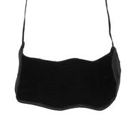 FONDOTIN Reposapiés de Avión Ajustable Negro de Poliéster Hamaca Cómoda para Pies Portátil para Viajes en Avión Tren y Oficina Soporte Ergonómico para Descanso y Relajación