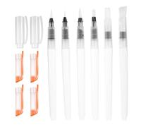 FONDOTIN Rotuladores de Acuarela Punta Flexible 6 Piezas 190Mm Pinceles de Agua para Pintura y Caligrafía Material Plástico Uso Artístico y Escolar Viaje Manualidades