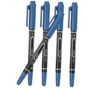 FONDOTIN Rotuladores para Tatuar Cejas 5 Piezas 0.6mm y 1.2mm Punta Fina y Gruesa Color Azul para Profesionales Salón de Belleza y Diseño de Tatuajes Detallado