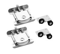 FONDOTIN Ruedas Correderas para Puertas de Armario Poleas Metálicas Deslizantes Resistentes Kit de Rodillos para Puertas Corredizas de Muebles Instalación Sencilla y Funcionamiento
