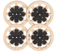 FONDOTIN Ruedas de Madera para Coches de Juguete Teledirigidos 4 Piezas de 50 MM Neumáticos DIY para Accesorios de Vehículos Infantiles Repuestos para Modelos y Juguetes de Adolescentes