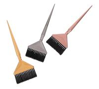 FONDOTIN Set de 3 Pinceles para Teñir el Cabello de Plástico y Nylon, Herramienta para Aplicación de Tinte en Salón o Uso en Casa, Color Negro
