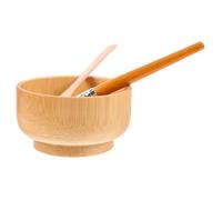 FONDOTIN Set Elegante de Cuenco de Madera para Mascarillas Faciales Cepillo y Espátula, Resistente a Caídas, Portátil, Adecuado para Mascarillas Caseras y Regalos