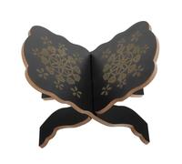 FONDOTIN Soporte de Libros de Madera Negra para Biblia, Atril de Lectura Portátil y Estable, Estantería Rústica Multifuncional para Textos Religiosos y Espacios de Oración