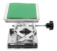 FONDOTIN Soporte de Mesa Elevable de Acero Inoxidable 10X10 CM Plataforma Ajustable y Antideslizante para Laboratorio Gato Elevador Manual Compacto para Banco de Trabajo Científico