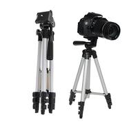 FONDOTIN Soporte Trípode Portátil con Abrazadera para Teléfono y Cámara 4 Secciones 106 Cm