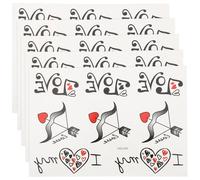 FONDOTIN Tatuajes Temporales de Cuerpo San Valentín 5 Piezas 16x17 Cm Pegatinas de Corazón Autoadhesivas Decoración para Fiestas y Festivales Uso Corporal y Facial