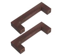 FONDOTIN Tiradores de Madera de Nogal Natural 96 Mm para Cajones y Armarios con Tornillos, Juego de 2 Piezas, Manijas Rústicas para Muebles de Cocina y Tocadores, Accesorios para