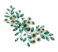 FONDOTIN Tocado para Novia Elegante con Cristales Verdes Accesorio para Cabello de Boda Diadema para Dama de Honor Diseño Delicado y Brillante para Fiestas y Ceremonias