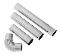 FONDOTIN Tubo para Estufa de Pellets de Acero Inoxidable 6 CM Diámetro Kit 4 Piezas con Tubos Rectos 20 CM 30 CM 40 CM y Codo 6 CM Conducto de Humos para Chimenea Evacuación de