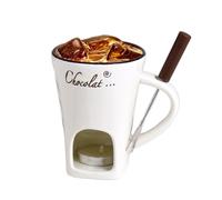 Fondue Taza - Calentador con Tenedor | Juego De Taza Portátil Hot Pot,Para Mariscos Cena Aperitivo Salsa Queso Caramelo Caramelo Boda Picnic Fiesta Familia