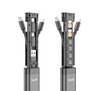 fonefunshop Budi - Kit de cable de datos de sincronización de carga y sincronización de viaje multifuncional con 3 adaptadores de cable de soporte de tarjeta de memoria de carga rápida de 65 W