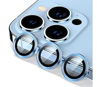 fonefunshop Compatible con iPhone 13/13 Mini, un juego de 2 protectores de lente de cámara de vidrio azul