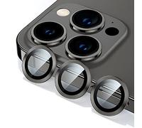 fonefunshop Compatible con iPhone 13 Pro/13 Pro Max, un juego de 3 protectores de lente de cámara de vidrio negro
